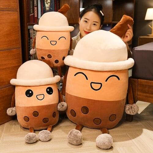 Simulation Pearl Milk Tea Plush Toys Sofa Pillow Stuffed Toy Drink Cup Plush Doll Children Girl Room Decoration Christmas Gifts