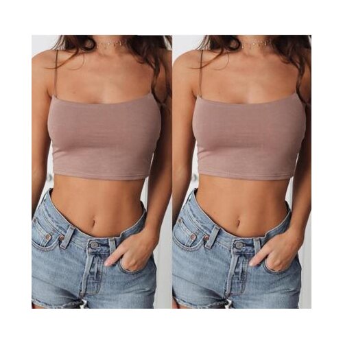 2020 New Fashion Women Sexy Crop Tops Solid Summer Women Casual Tank Tops Vest Sleeveless Crop Tops