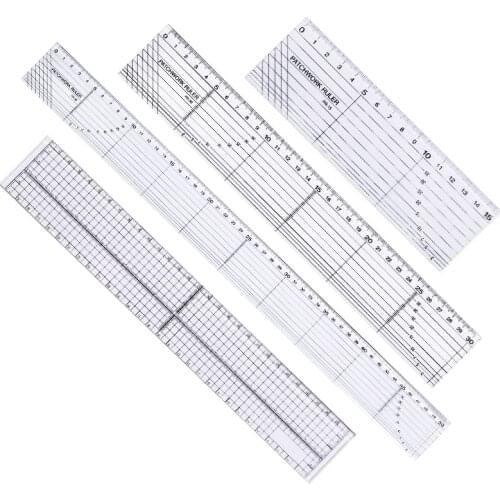 MIUSIE Patchwork Ruler DIY Pattern Ruler Transparent Drawing Ruler For School And Office Sewing Measuring Supplies