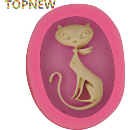 Cute Animal Cat Silicone Mold Bakeware Polymer Clay Sugarcraft Fake Sweet Mould Soap Flakes