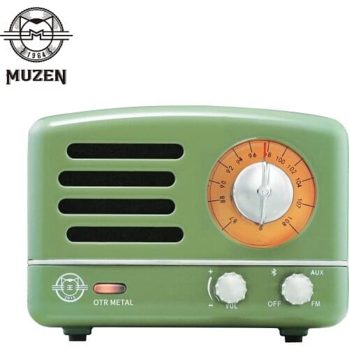 MUZEN MW-2AI OTR Metal Portable Outdoor Wireless Bluetooth Speaker with FM Radio Punk Retro Art Creative Christmas Gift