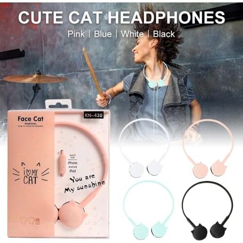 Head-Mounted Cartoon Cute Black Cat Stereo with Microphone Headphones Cute Cat Headphones bluetooth earphone earphone headset