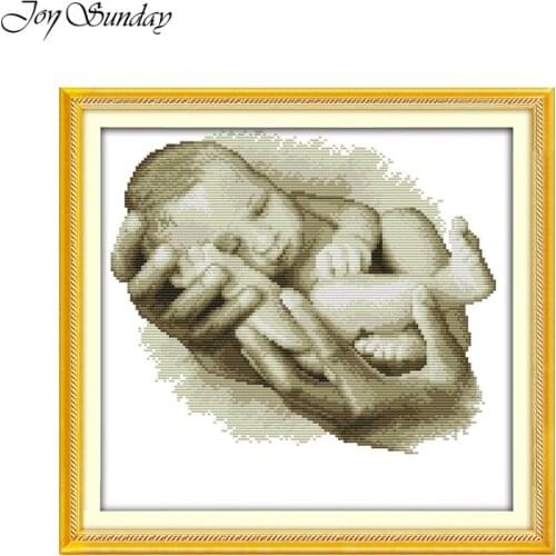 Joy Sunday Printed Cross Stitch Kits Embroidery Set DMC 11 14CT Baby Patterns Aida Fabric DIY Handwork Home Decor Needlework Set