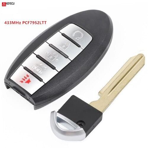 Keyecu New Replacement Smart Remote Key Fob 433MHz PCF7952LTT for Nissan Patrol 2010 2011 2012
