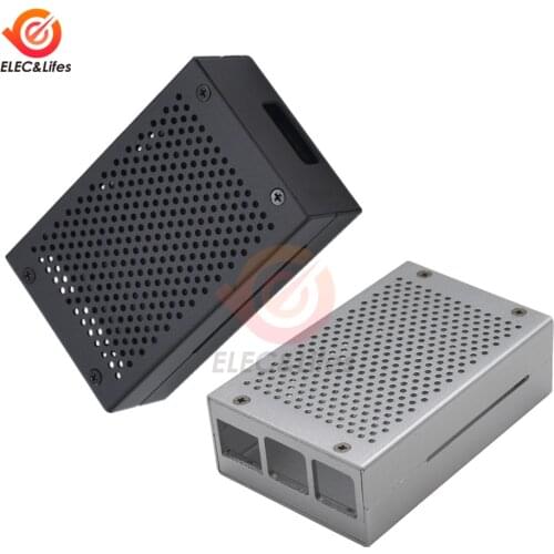 New Aluminum Alloy Case For Raspberry Pi 4 Black/Silver Box Protective Metal Enclosure for Raspberry Pi 4 Model B