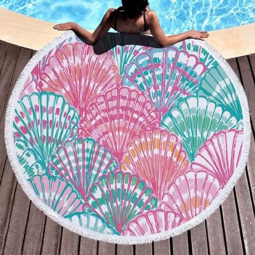 Boho Beach Towels For Living Room Home Decorative Tropical Printed Large Round Beach Towel Microfiber Round Fabric Bath Towels