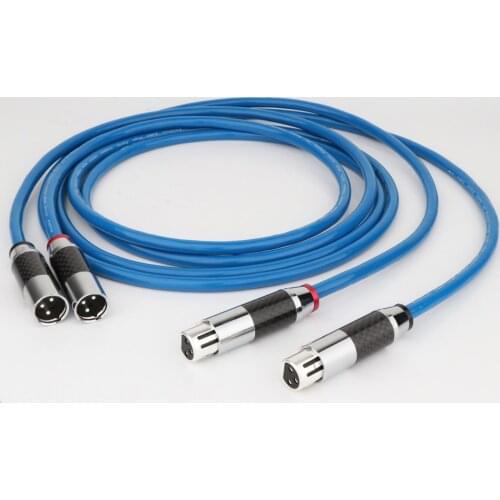 Preffair High Quality X404 Copper Silver Plating Blue Audio Balance interconnect cable with carbon fiber XLR plug connector hifi