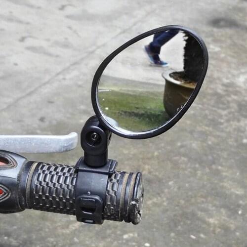 360 degree adjustable bike mirror bicycle rear view mirror MTB handlebar rear round convex mirror / elliptical plane mirror