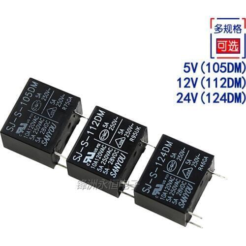 5PCS/lot Relay SJ-S-105DM SJ-S-112DM SJ-S-124DM 5A 250VAC 4PIN