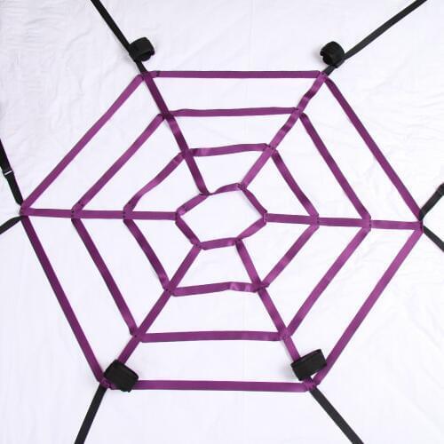 Sex Toys Handcuffs With Spider Web Flirting Bed Toy Adjustable Purple and Black Bondage Restraint