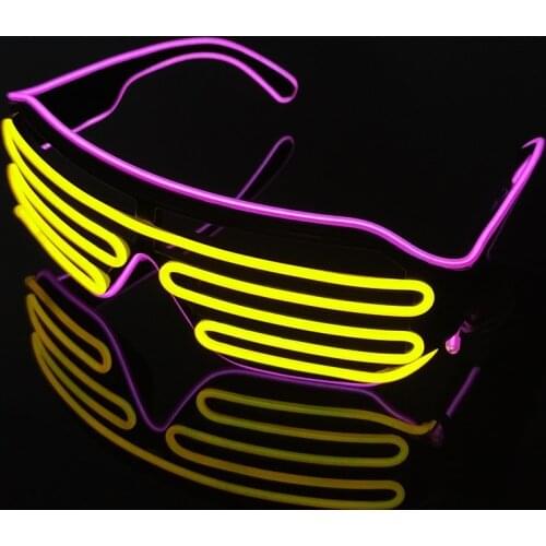 Glowing Cold Light Shutter Glasses Luminous EL Wire Party Props For Concert Grand Event Birthday Halloween Christmas