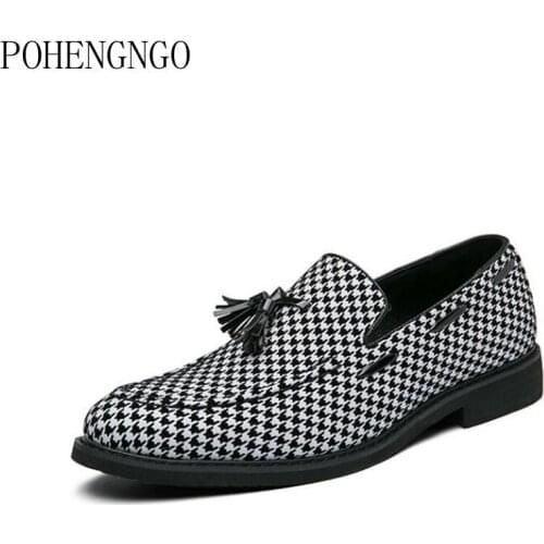 2021 Fashion Spring Summer Casual Flats Breathable Men Shoes Formal Dress Loafers Vintage Tassel Party Wedding Driving Shoes