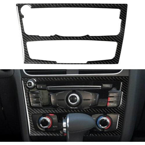 Carbon Fiber Car Console AC/ CD Panel Frame Cover Trim For Audi A4 B8 A5 2010 2011 2012 2013 2014 2015 2016 Left Drive