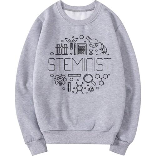 Steminist Woman Print SweatShirt Science Hoodie Gift for Women In Science Fall Spring Plus Size Hoodies Crewneck SweatShirts