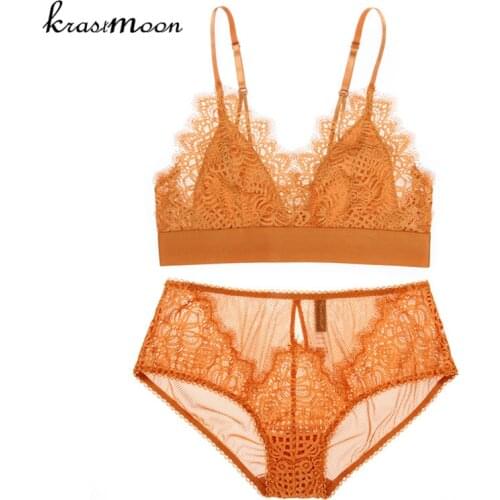 Womens Sexy Bra Set Lace Underwear Adjustable Thin Cup Lingerie Set Full Embroidery Womens Bras and Underwear Sets BS57