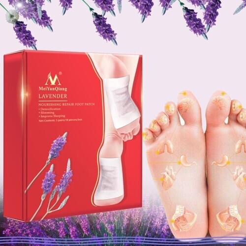 1 Box Lavender Detox Foot Patches Pads Nourishing Repair Foot Patch Improve Sleep Quality Slimming Patch Loss Weight Care