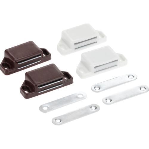 2Pcs Magnetic Door Catches Latch Kitchen Cupboard Wardrobe Magnetic Cabinet Latch Catches Furniture Hardware with Screws 57*26MM