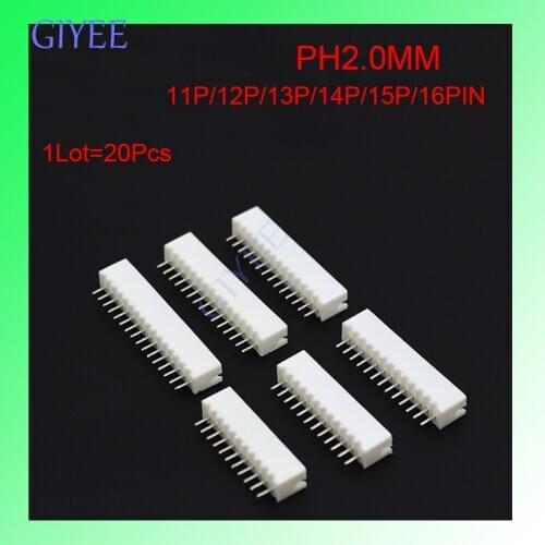 20PCS/Lot PH2.0 11P/12P/13P/14P/15P/16PIN Pitch 2.0mm JST Shell Terminal Plug Plastic Housing Pin Header Connector