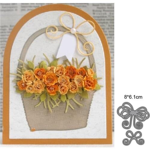 2021 Cutting dies bow flower basket metal cutting dies cut die mold Scrapbook paper craft knife mould blade punch stencils dies