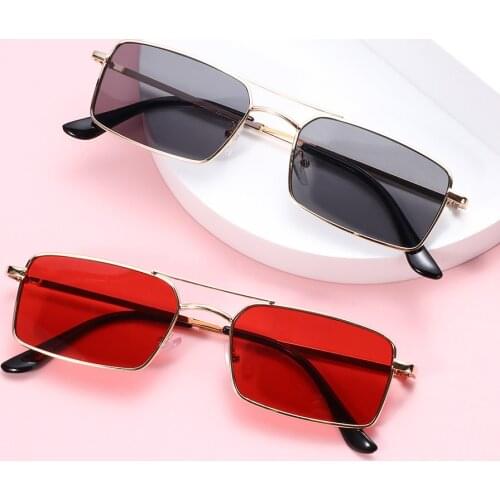 2021 Retro Rectangle Sunglasses Steampunk Small Metal Frame Sun Glasses Vintage Street Beat Glasses UV400 Protection Goggles
