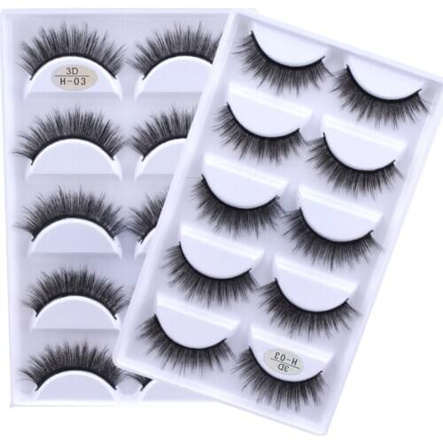 3DH-03 50box 100% Real Mink Fake Eyelashes 3D Natural False Eyelashes 3d Mink Lashes Soft Eyelash Extension Makeup Kit Cilios