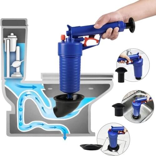 Bathroom Accessory High Pressure Air Drain Blaster Pump Plunger Sink Pipe Clog Remover Toilets Bathroom Kitchen Cleaner Kit