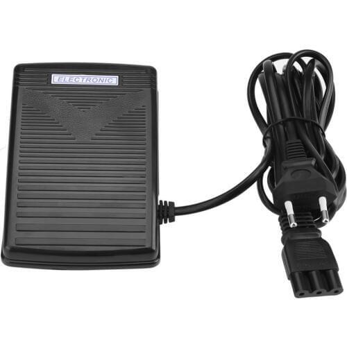 AUTO -Home Sewing Machine Foot Control Pedal With Power Cord Pedal Control Eu Plug 200-240V Black
