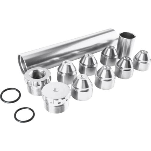 11pcs Set 6in Aluminum 1/2''-28 Fuel Oil Filter Car Fuel Filter Silver