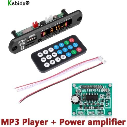 Kebidu Wireless Bluetooth 5.0 MP3 Decoding Board Module Car MP3 Music Player DC 5V 12V SD/TF Card/USB/FM Radio
