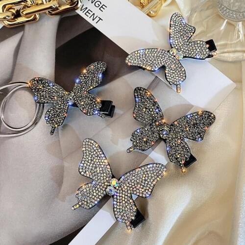 Shiny Butterfly Hairpins Hair Clips For Girls Women Hair Accessories Claw Fashion Headdress Duckbill Clip Barrette for Women