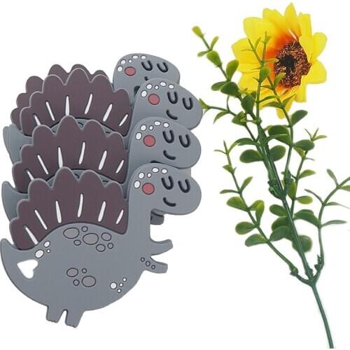 Chenkai 5PCS BPA Free Silicone Cute Dragon Teethers Food Grade For Baby Dummy Chewable Nursing Pacifier Chain Accessories