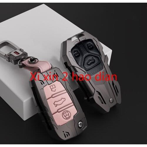 For Audi A6l A3 A6 A8 Q7 Q3 Q5l A4l Q2l Metal leather all-inclusive high-end key cover key protection case