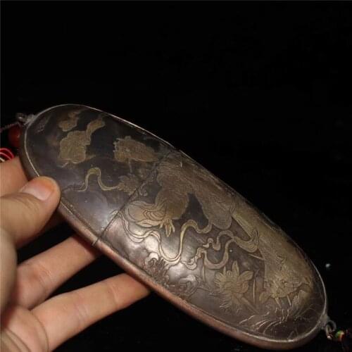 Collection Chinese Handmade Bronze Flying Fairy Glasses Box Small Box Auspicious Gift Home Decoration