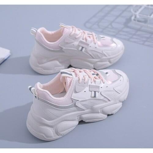 Womens Shoes Korean Version Of Old Shoes Mesh Surface 2021 Autumn New Breathable Casual Shoes Running Sneakers Tenis Feminino