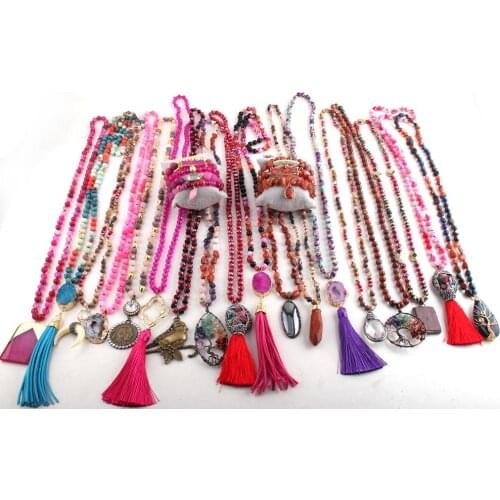 MD Wholesale Red 20pc Mix Color Necklace / Bracelet set Fashion Boho Jewelry Handmade Women necklaces Gift