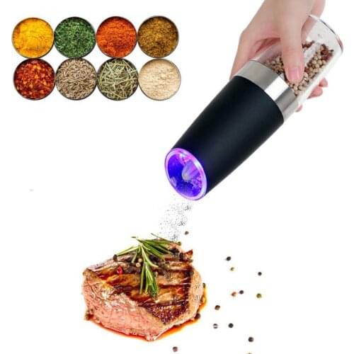 Pepper Salt Grinder Mill Spice Grinder Mill Tools With LED Light Adjustable Coarseness Pepper Grinder Home Kitchen Sets Device
