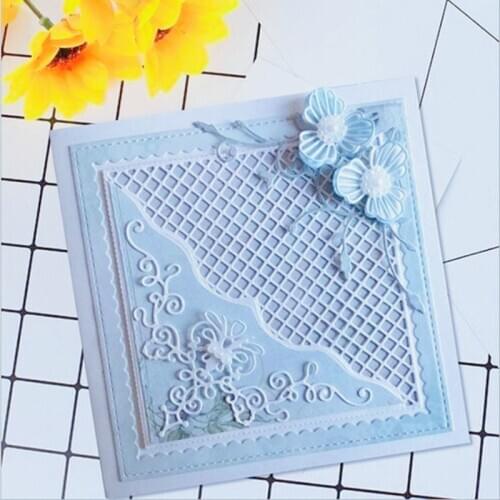 Square Frame Flower Metal Cutting Dies for Craft Dies Stencil Template Scrapbook Embossing Knife Mould Blade Punch Card Dies Cut