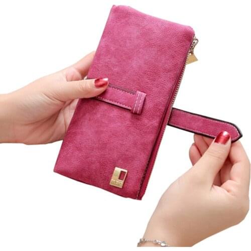 Fashion Luxury Brand Women Wallets Matte Leather Wallet Female Coin Purse Wallet Women Card Holder Wristlet Money Bag Small Bag