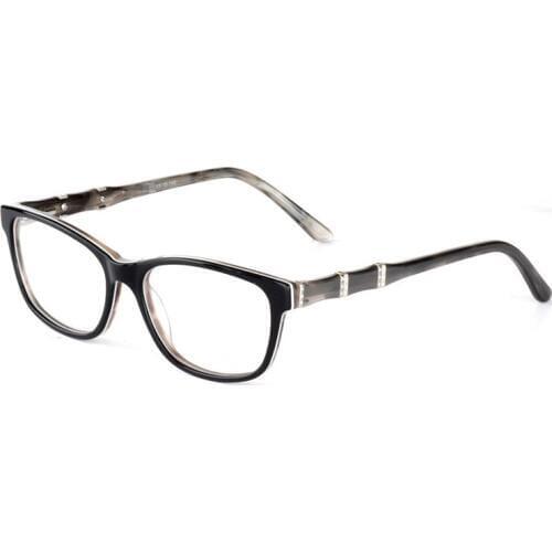 Acetate Optical Glasses Frame For Men 2019 New Fashion Crystal Decoration Eyewear Prescription Lense Unisex Spectacle Frame