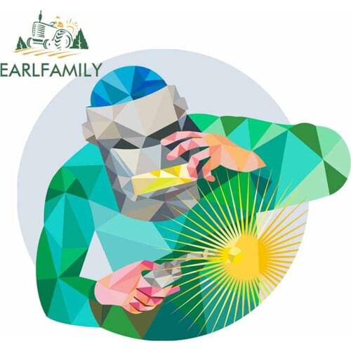 EARLFAMILY 13cm x 11.5cm For Welder Welding Car Bumper Window Stickers Anime Decal Car Accessories Campervan for VAN JDM RV