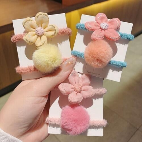 Autumn And Winter New Hair Ring Girl Flower Hair Ball Cute Childrens Headdress