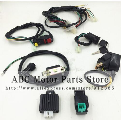 FULL DC 90CC 110CC 125CC 140CC 150CC Kick+ Electric Start Engine Wiring Harness Loom PIT Dirt Bike
