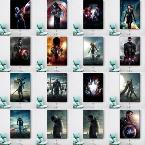 Captain America Movie Poster Marvel Superheroes Wall Art Print Canvas Painting Wall Picture for Living Room Office Bedroom Decor