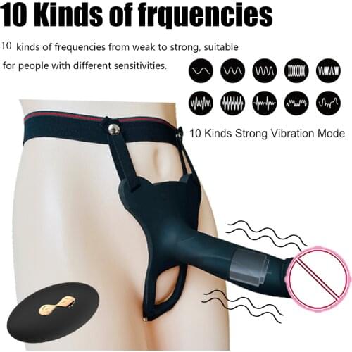 Strap On Realistic Dildo Vibrator Wireless Remote Control Harness Panties Dildo Ultra Fidget Sex Toy For Women Lesbian Bulldyke
