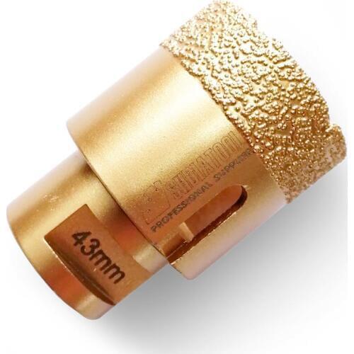 SHDIATOOL 1pc 43mm Vacuum brazed diamond drilling bits granite marble M14 Thread drill Core bits porcelain tile diamond hole saw