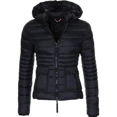 Winter 2020 Parka womens coat puffer puffer jacket overcoat womens clothing casual slim fit for solid coat womens Hooded Coat