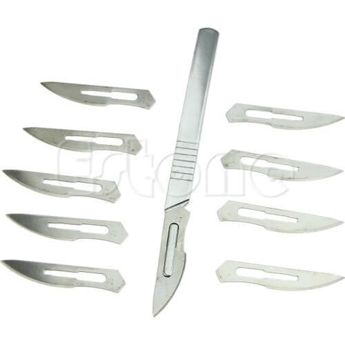 1Pc #4 Handle + 10X #23 Carbon Steel Scalpel Blades Circuit Board PCB