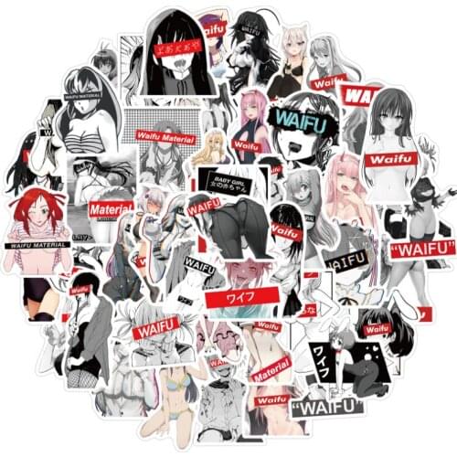 10/30/50Pcs/Set JJapanese cartoon Waifu girl Graffiti Waterproof Skateboard Travel Suitcase Phone Laptop Luggage Stickers