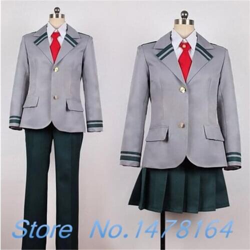 2017 High Quality Boku no Hero Midoriya Izuku Bakugou Katsuki Men Women Gray School Uniform Cosplay Set Costume