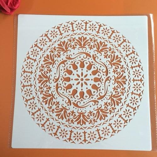 30 * 30 cm large round flower mandala diy stencil painting scrapbook coloring engraving album decoration template stencil -d